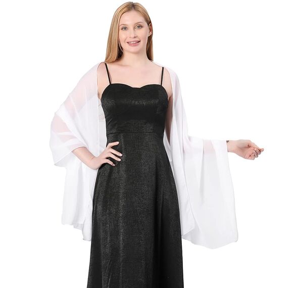 Ladiery Sheer Chiffon Tücher und Wraps für Abendkleider, Damen leichter weicher Schal für Hochzeit Braut Schultertuch