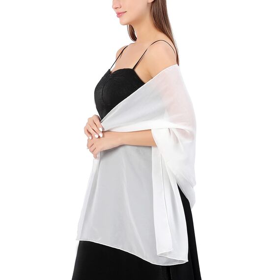 Ladiery Sheer Chiffon Tücher und Wraps für Abendkleider, Damen leichter weicher Schal für Hochzeit Braut Schultertuch