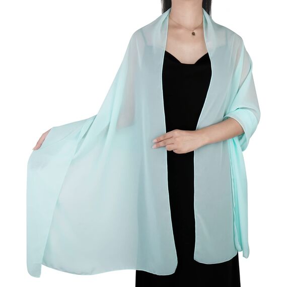 Ladiery Sheer Chiffon Tücher und Wraps für Abendkleider, Damen leichter weicher Schal für Hochzeit Braut Schultertuch