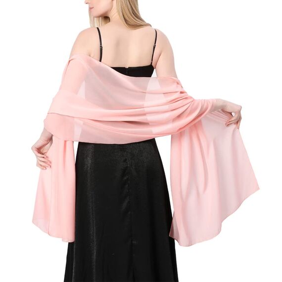 Ladiery Sheer Chiffon Tücher und Wraps für Abendkleider, Damen leichter weicher Schal für Hochzeit Braut Schultertuch