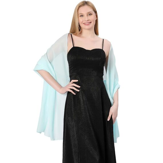 Ladiery Sheer Chiffon Tücher und Wraps für Abendkleider, Damen leichter weicher Schal für Hochzeit Braut Schultertuch