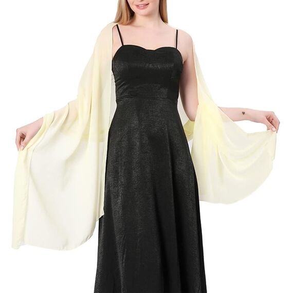 Ladiery Sheer Chiffon Tücher und Wraps für Abendkleider, Damen leichter weicher Schal für Hochzeit Braut Schultertuch