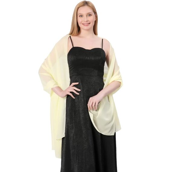 Ladiery Sheer Chiffon Tücher und Wraps für Abendkleider, Damen leichter weicher Schal für Hochzeit Braut Schultertuch
