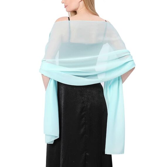 Ladiery Sheer Chiffon Tücher und Wraps für Abendkleider, Damen leichter weicher Schal für Hochzeit Braut Schultertuch