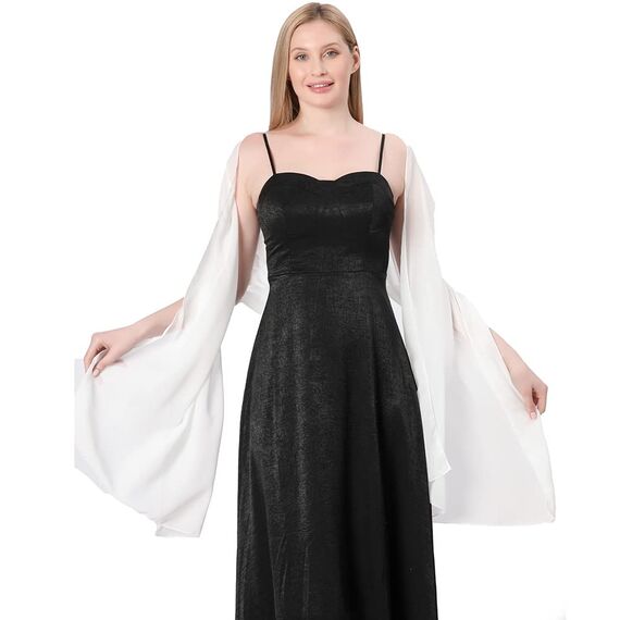 Ladiery Sheer Chiffon Tücher und Wraps für Abendkleider, Damen leichter weicher Schal für Hochzeit Braut Schultertuch