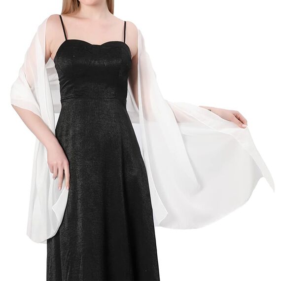 Ladiery Sheer Chiffon Tücher und Wraps für Abendkleider, Damen leichter weicher Schal für Hochzeit Braut Schultertuch