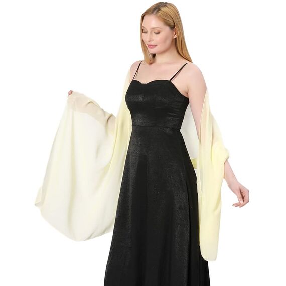Ladiery Sheer Chiffon Tücher und Wraps für Abendkleider, Damen leichter weicher Schal für Hochzeit Braut Schultertuch