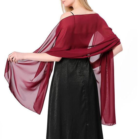 Ladiery Sheer Chiffon Tücher und Wraps für Abendkleider, Damen leichter weicher Schal für Hochzeit Braut Schultertuch