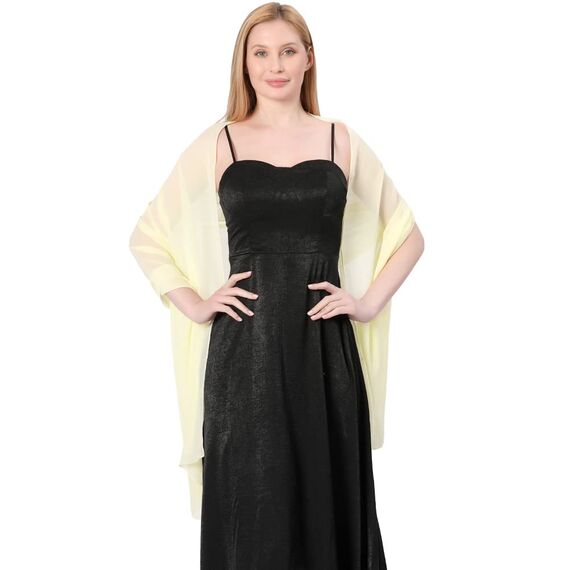 Ladiery Sheer Chiffon Tücher und Wraps für Abendkleider, Damen leichter weicher Schal für Hochzeit Braut Schultertuch