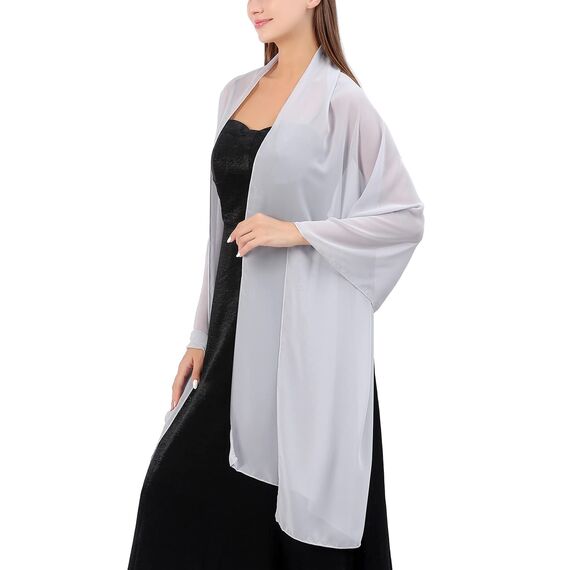 Ladiery Sheer Chiffon Tücher und Wraps für Abendkleider, Damen leichter weicher Schal für Hochzeit Braut Schultertuch