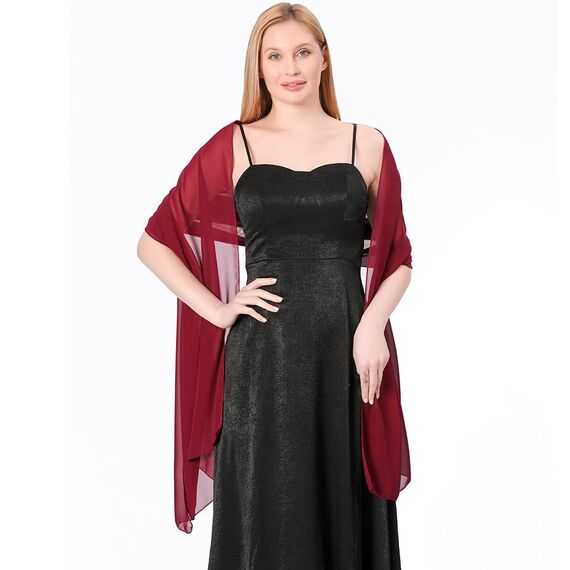 Ladiery Sheer Chiffon Tücher und Wraps für Abendkleider, Damen leichter weicher Schal für Hochzeit Braut Schultertuch