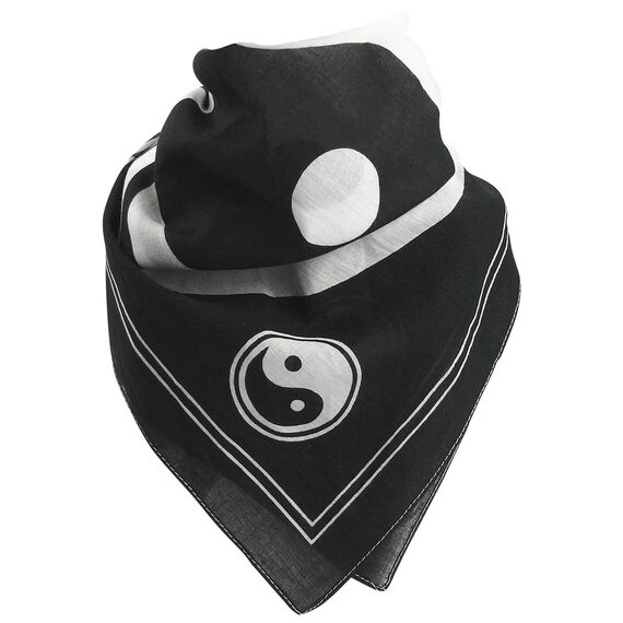 Harrys-Collection Damen Herren Baumwolltuch in vielen Farben 100 x 100 cm, Größen:Einheitsgröße, Farben:Yin & Yang