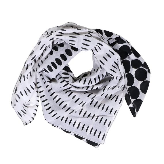 Harrys-Collection Damen Herren Baumwolltuch in vielen Farben 100 x 100 cm, Größen:Einheitsgröße, Farben:Punkte schwarz