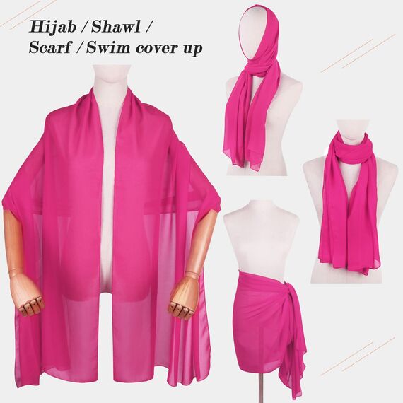 Ladiery Sheer Chiffon Tücher und Wraps für Abendkleider, Damen leichter weicher Schal für Hochzeit Braut Schultertuch