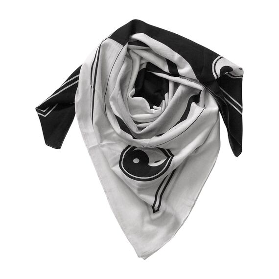 Harrys-Collection Damen Herren Baumwolltuch in vielen Farben 100 x 100 cm, Größen:Einheitsgröße, Farben:Yin & Yang