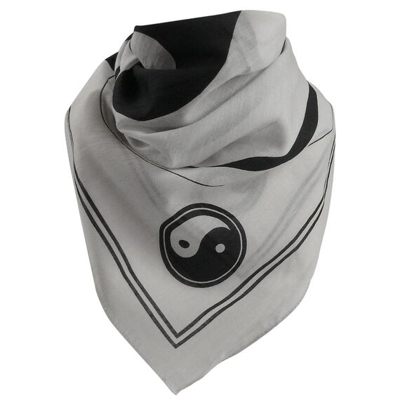 Harrys-Collection Damen Herren Baumwolltuch in vielen Farben 100 x 100 cm, Größen:Einheitsgröße, Farben:Yin & Yang