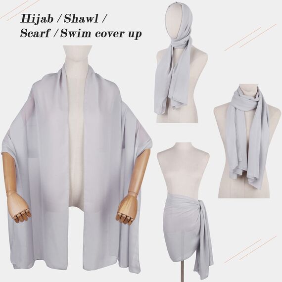 Ladiery Sheer Chiffon Tücher und Wraps für Abendkleider, Damen leichter weicher Schal für Hochzeit Braut Schultertuch