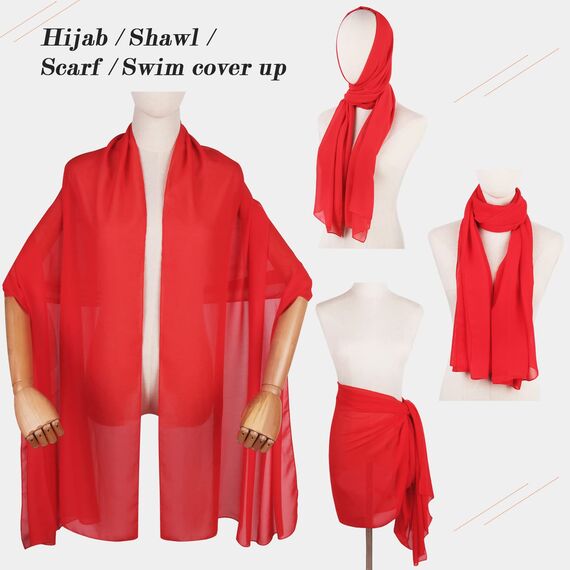 Ladiery Sheer Chiffon Tücher und Wraps für Abendkleider, Damen leichter weicher Schal für Hochzeit Braut Schultertuch