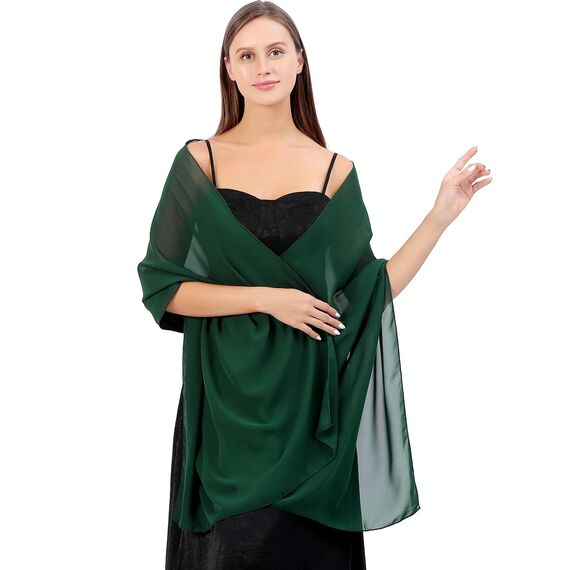 Ladiery Sheer Chiffon Tücher und Wraps für Abendkleider, Damen leichter weicher Schal für Hochzeit Braut Schultertuch