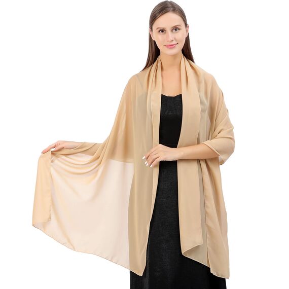 Ladiery Sheer Chiffon Tücher und Wraps für Abendkleider, Damen leichter weicher Schal für Hochzeit Braut Schultertuch