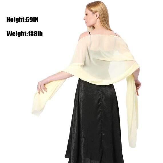 Ladiery Sheer Chiffon Tücher und Wraps für Abendkleider, Damen leichter weicher Schal für Hochzeit Braut Schultertuch