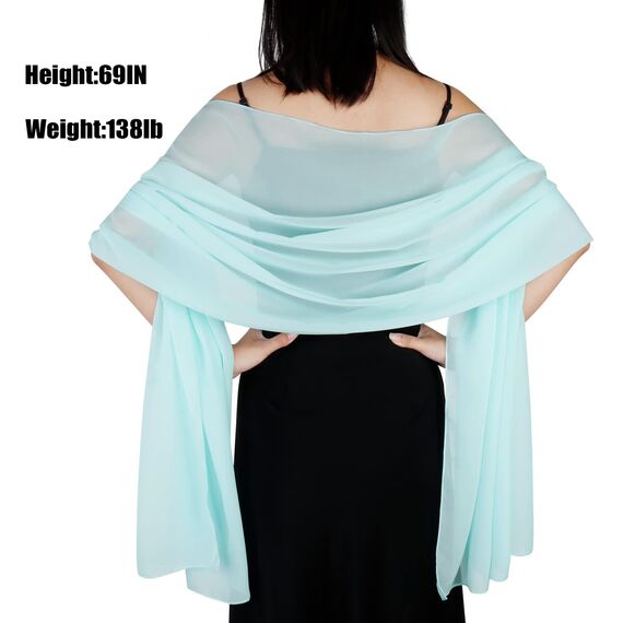 Ladiery Sheer Chiffon Tücher und Wraps für Abendkleider, Damen leichter weicher Schal für Hochzeit Braut Schultertuch