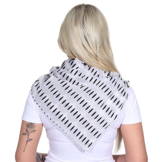 Harrys-Collection Damen Herren Baumwolltuch in vielen Farben 100 x 100 cm, Größen:Einheitsgröße, Farben:Punkte schwarz