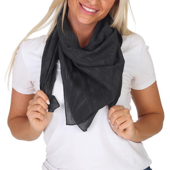 Harrys-Collection Damen Herren Baumwolltuch in vielen Farben 100 x 100 cm, Größen:Einheitsgröße, Farben:grau meliert