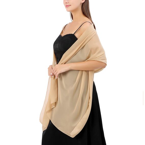 Ladiery Sheer Chiffon Tücher und Wraps für Abendkleider, Damen leichter weicher Schal für Hochzeit Braut Schultertuch