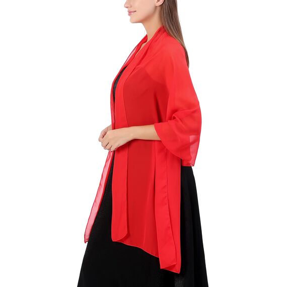 Ladiery Sheer Chiffon Tücher und Wraps für Abendkleider, Damen leichter weicher Schal für Hochzeit Braut Schultertuch