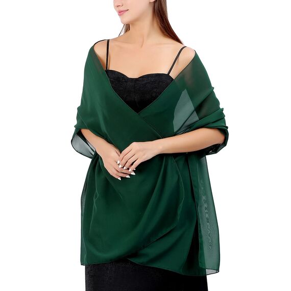 Ladiery Sheer Chiffon Tücher und Wraps für Abendkleider, Damen leichter weicher Schal für Hochzeit Braut Schultertuch