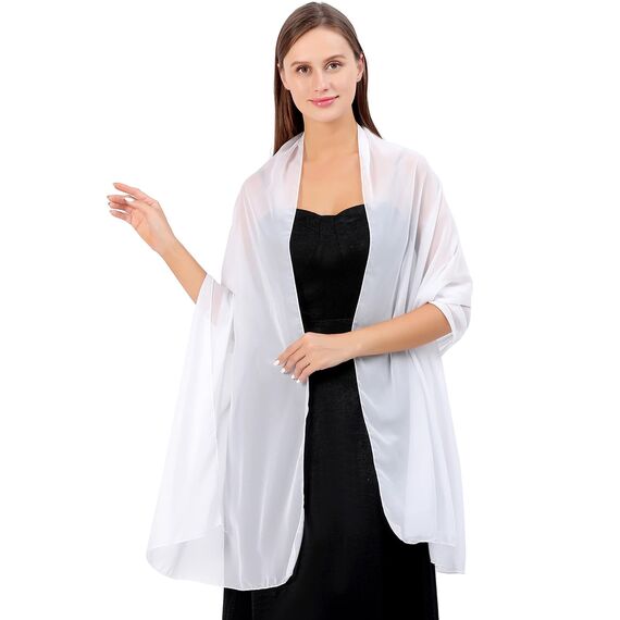 Ladiery Sheer Chiffon Tücher und Wraps für Abendkleider, Damen leichter weicher Schal für Hochzeit Braut Schultertuch