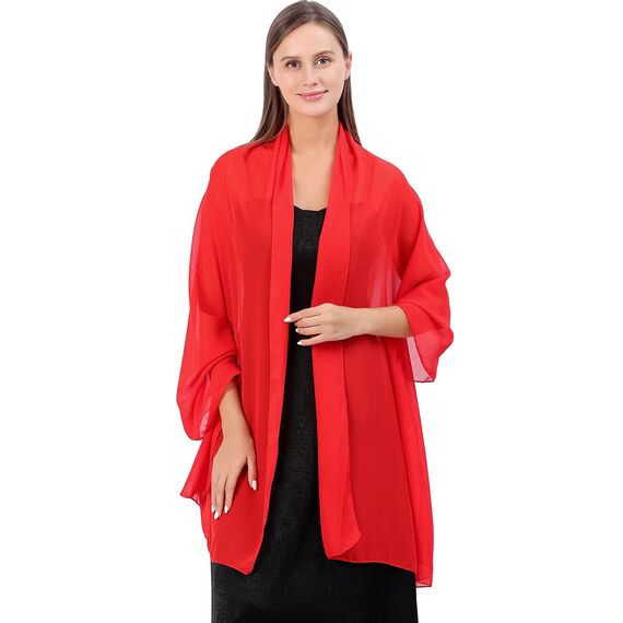 Ladiery Sheer Chiffon Tücher und Wraps für Abendkleider, Damen leichter weicher Schal für Hochzeit Braut Schultertuch