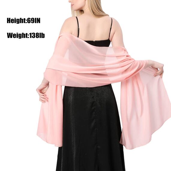 Ladiery Sheer Chiffon Tücher und Wraps für Abendkleider, Damen leichter weicher Schal für Hochzeit Braut Schultertuch