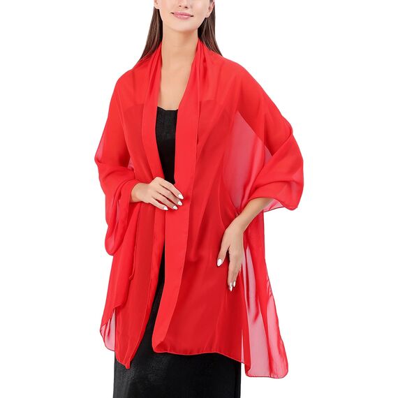 Ladiery Sheer Chiffon Tücher und Wraps für Abendkleider, Damen leichter weicher Schal für Hochzeit Braut Schultertuch