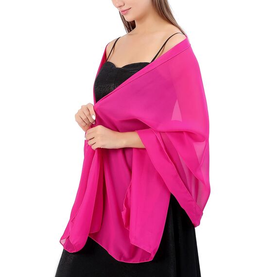 Ladiery Sheer Chiffon Tücher und Wraps für Abendkleider, Damen leichter weicher Schal für Hochzeit Braut Schultertuch