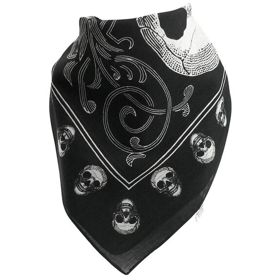 Harrys-Collection Damen Herren Baumwolltuch in vielen Farben 100 x 100 cm, Größen:Einheitsgröße, Farben:Totenkopf groß