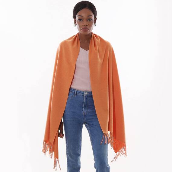 Schal Orange Stola Festlich Fur Abendkleid Pashmina Schals Tücher für Damen Winter
