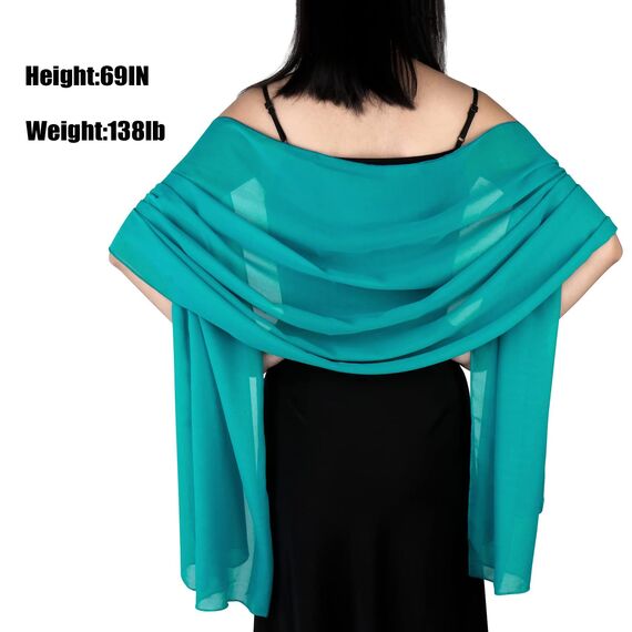 Ladiery Sheer Chiffon Tücher und Wraps für Abendkleider, Damen leichter weicher Schal für Hochzeit Braut Schultertuch