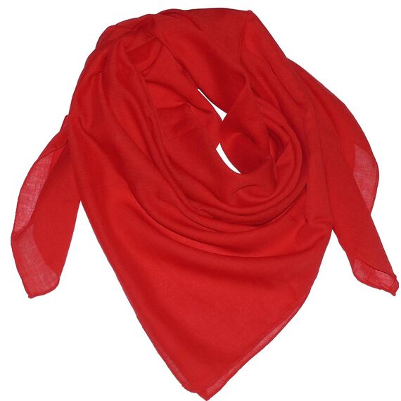 Harrys-Collection Damen Herren Baumwolltuch in vielen Farben 100 x 100 cm, Größen:Einheitsgröße, Farben:rot