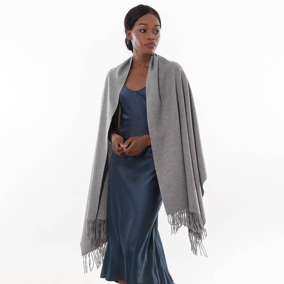 Schal Grau Stola Festlich Fur Abendkleid Pashmina Schals Tücher für Damen Winter
