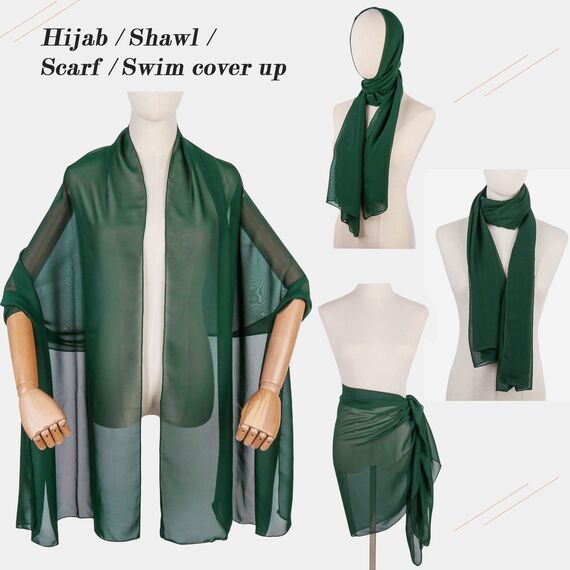 Ladiery Sheer Chiffon Tücher und Wraps für Abendkleider, Damen leichter weicher Schal für Hochzeit Braut Schultertuch