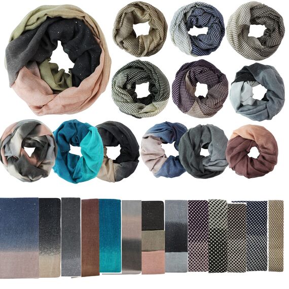 Glamexx24 Damen schal leichter Langschal Loop Schlauchschal Tuch Viele Farben