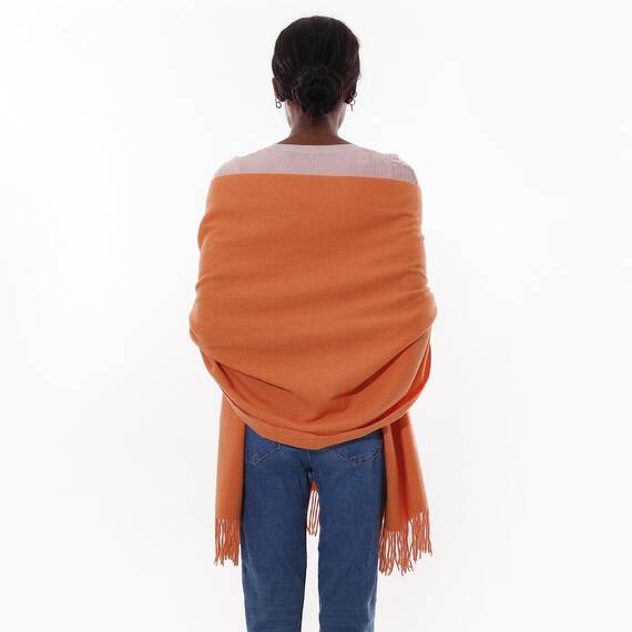 Schal Orange Stola Festlich Fur Abendkleid Pashmina Schals Tücher für Damen Winter