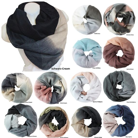 Glamexx24 Damen schal leichter Langschal Loop Schlauchschal Tuch Viele Farben