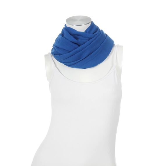 Majea Loop Cary Basic Schal Tuch Damen-schal Schlauchschal Rundschal Halstücher uni unifarben Loopschal einfarbig, Blau, 170x80