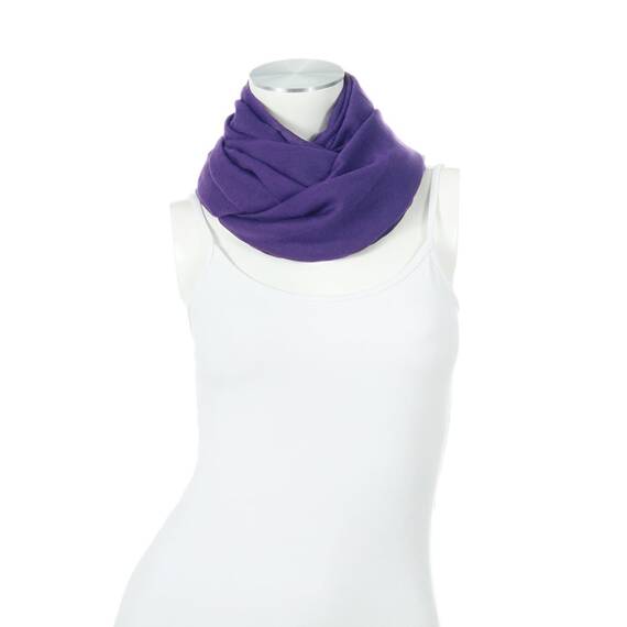 Majea Loop Cary Basic Schal Tuch Damen-schal Schlauchschal Rundschal Halstücher uni unifarben Loopschal einfarbig, Lila, 170x80