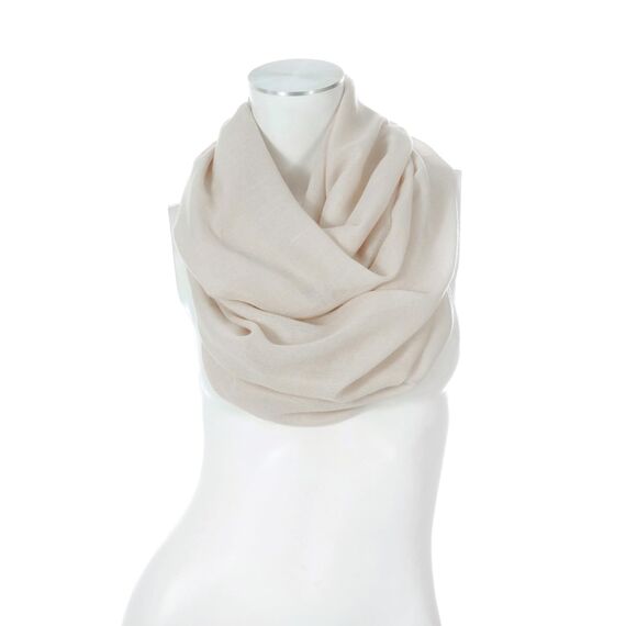 Majea Damen Loop Schal Cary – Eleganter Schlauchschal unifarben – 170x75cm weicher Rundschal für Business & Alltag (creme)
