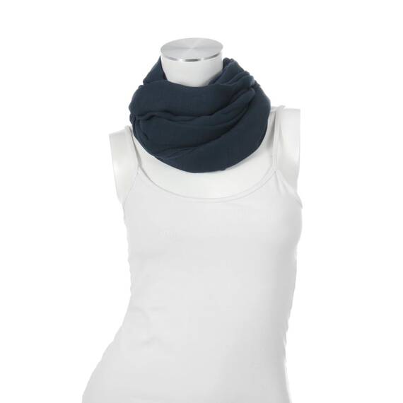 Majea Damen Loop Schal Cary – Eleganter Schlauchschal unifarben – 170x75cm weicher Rundschal für Business & Alltag (navy)