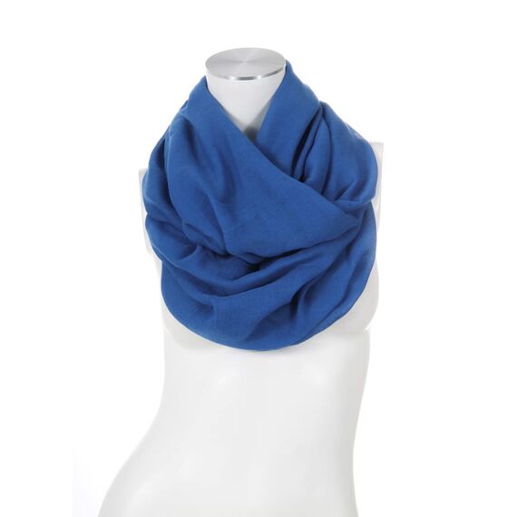 Majea Loop Cary Basic Schal Tuch Damen-schal Schlauchschal Rundschal Halstücher uni unifarben Loopschal einfarbig, Blau, 170x80
